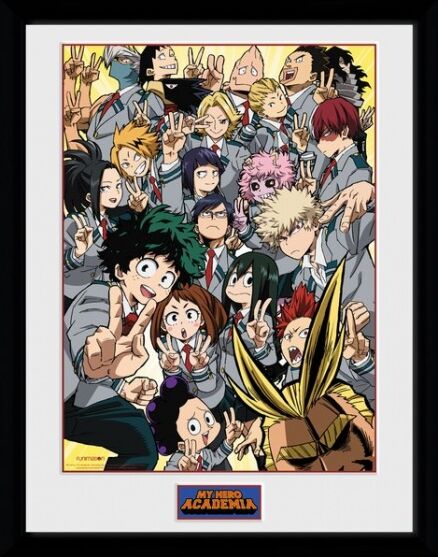 GB Eye poster in lijst My Hero Academia School Group 30 x 40 cm - Zwart