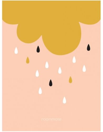 Roommate poster Golden Rain 30 x 40 cm goud/roze - Roze,Goud