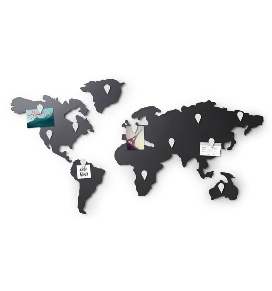 Umbra metalen wereldkaart Mappit memo board