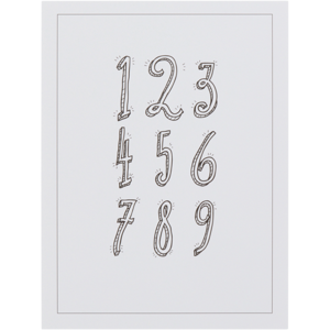 NUMBERS poster 30x40 cm Svart/hvit