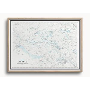 Dapamaps Skikart Lifjell (50x70 Cm) - Hyttefeber.No, Uten Ramme