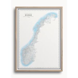 Dapamaps Norgeskart Med Nasjonalparker (50x70 Cm) - Hyttefeber.No, Med Ramme