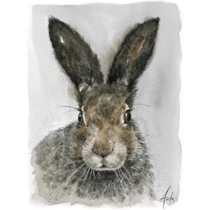 Nordicwild Kunsttrykk Hare - 30x40cm - Akvarellpapir