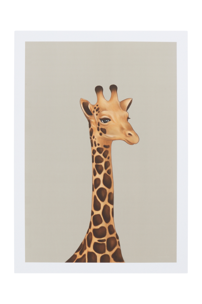 GIRAFFE poster 50x70 cm Beige/brun/gul