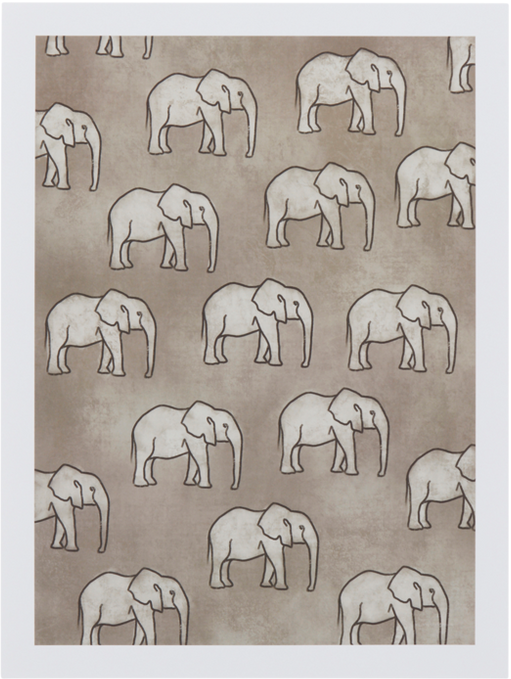 ELEPHANTS poster 30x40 cm Grå