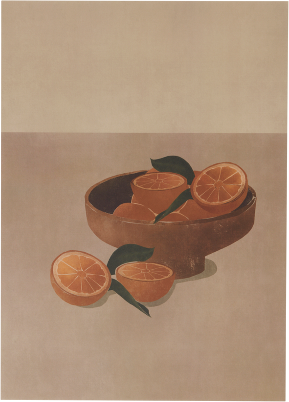 LEMONES poster 50x70 cm Gul/brun