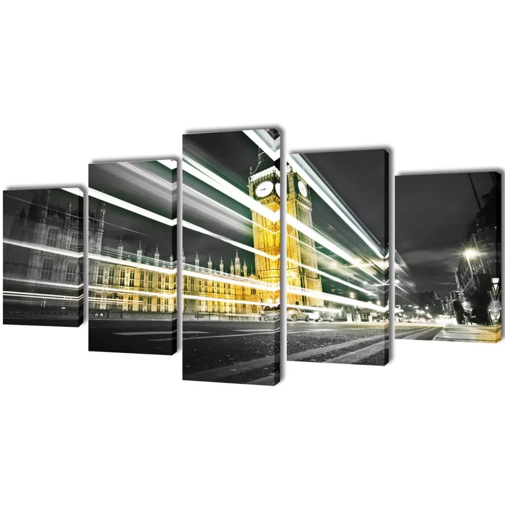 vidaXL Kanvas Flerdelt Veggdekorasjon London Big Ben 100 x 50 cm