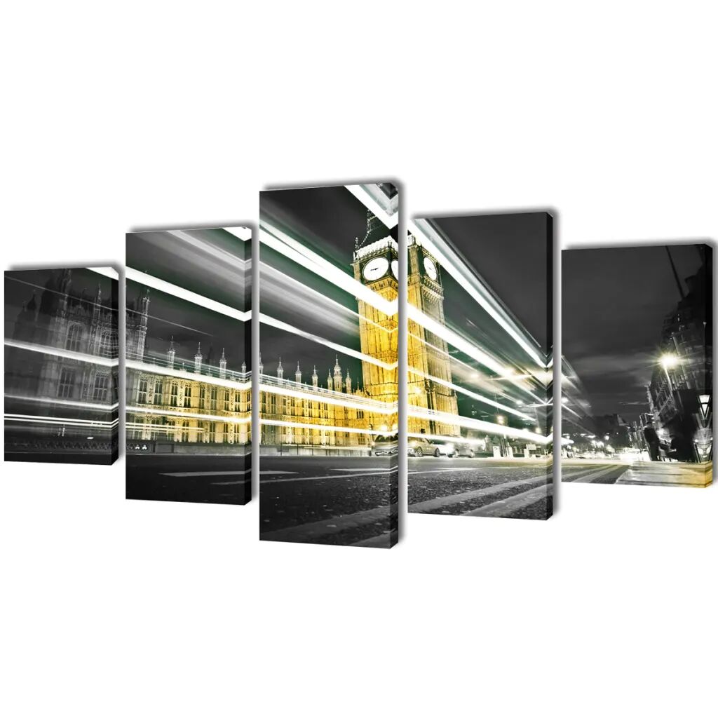 vidaXL Kanvas Flerdelt Veggdekorasjon London Big Ben 200 x 100 cm