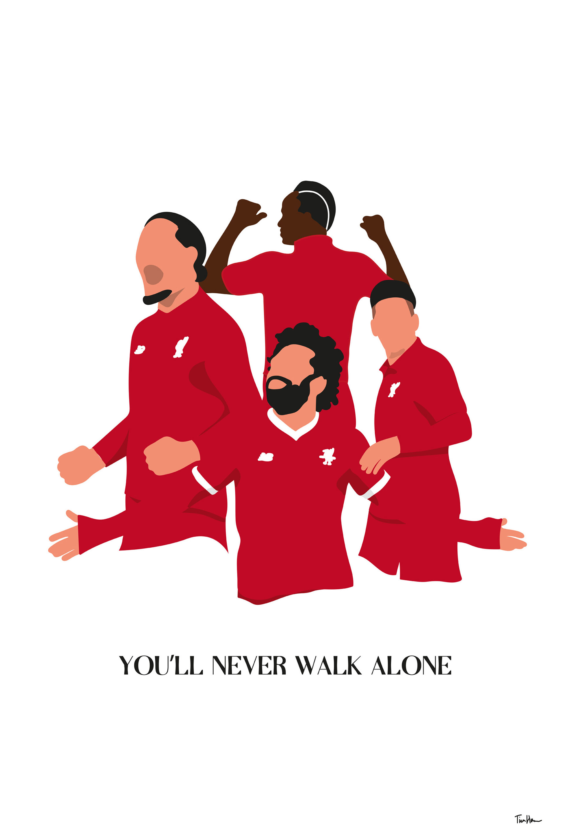 Tim Hansson You Will Never Walk Alone-Liverpool Players Plakat (40x50 Cm)