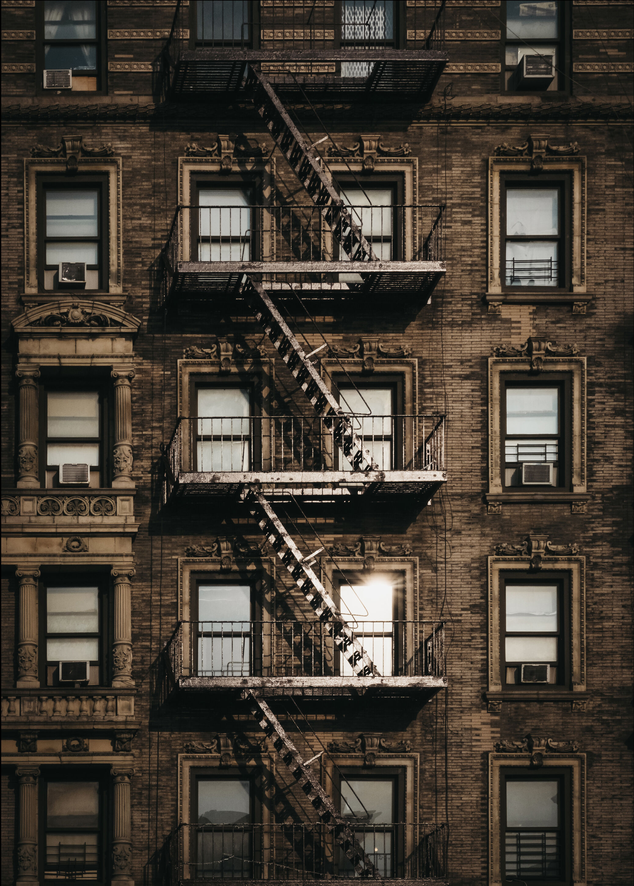 Lagervaror egen produktion New York Fire Escape Plakat (21x29.7 Cm (A4))