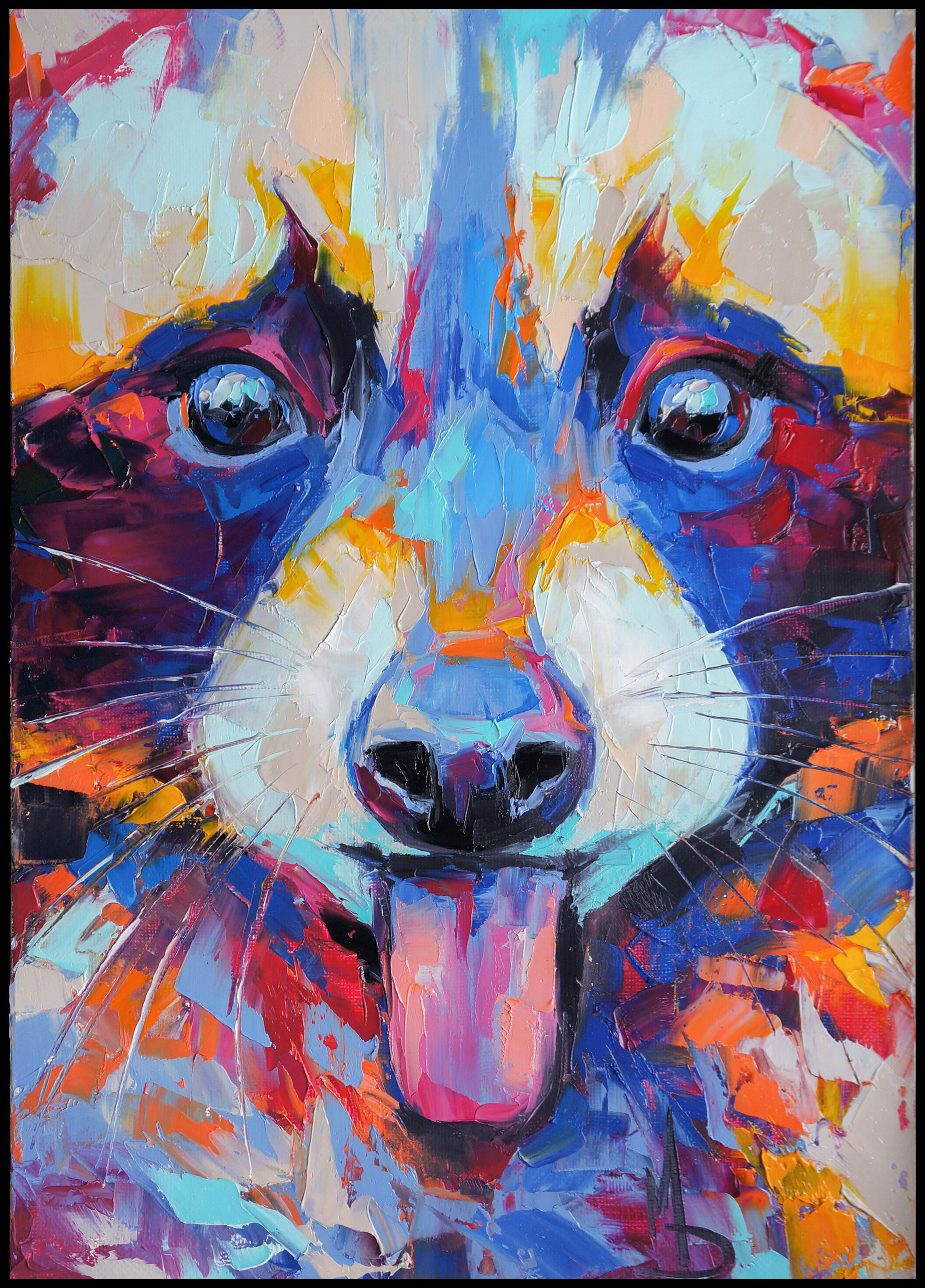 Lagervaror egen produktion Raccoon Painting Ii Plakat (70x100 Cm)