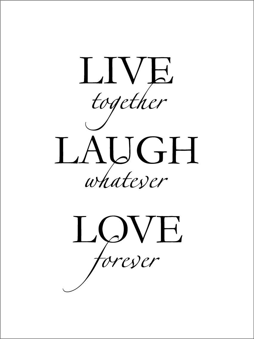 Lagervaror egen produktion Live, Laugh, Love - Svart Plakat (50x70 Cm)