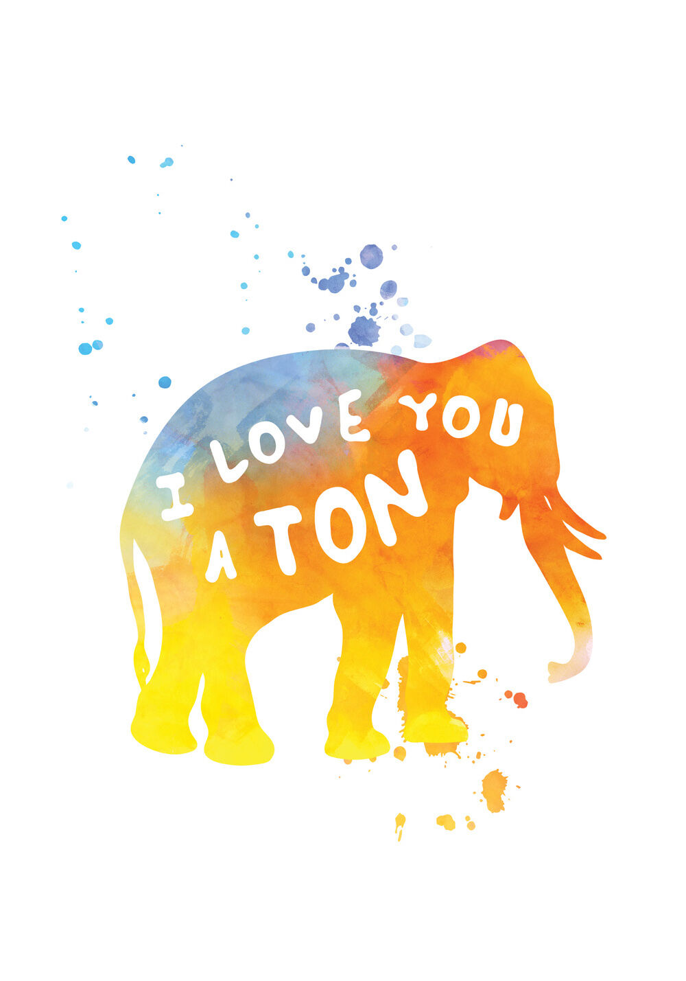 Lagervaror egen produktion I Love You A Ton Plakat (40x50 Cm)