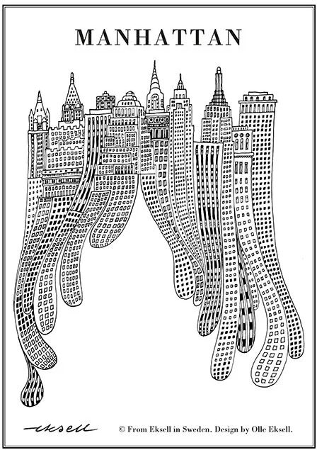 Olle Eksell Manhattan plakat 50x70 cm