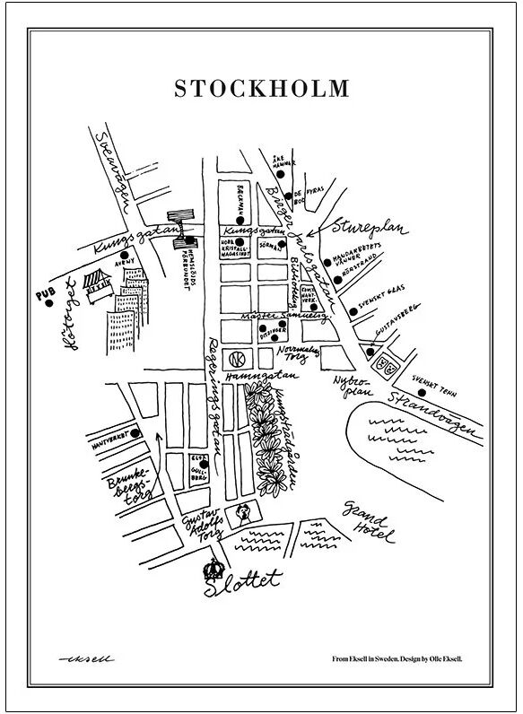 Olle Eksell Stockholm poster 50x70 cm