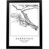 Nacnic Póster O Mapa da Cidade Dubrovnik Nordic Style em Preto e Branco