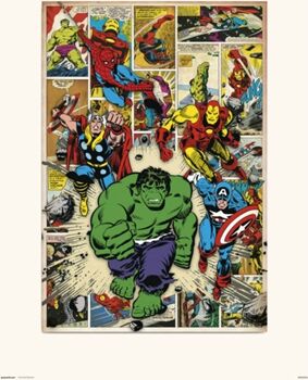 Marvel Print 30X40 Cm Comic Here Come The Heroes