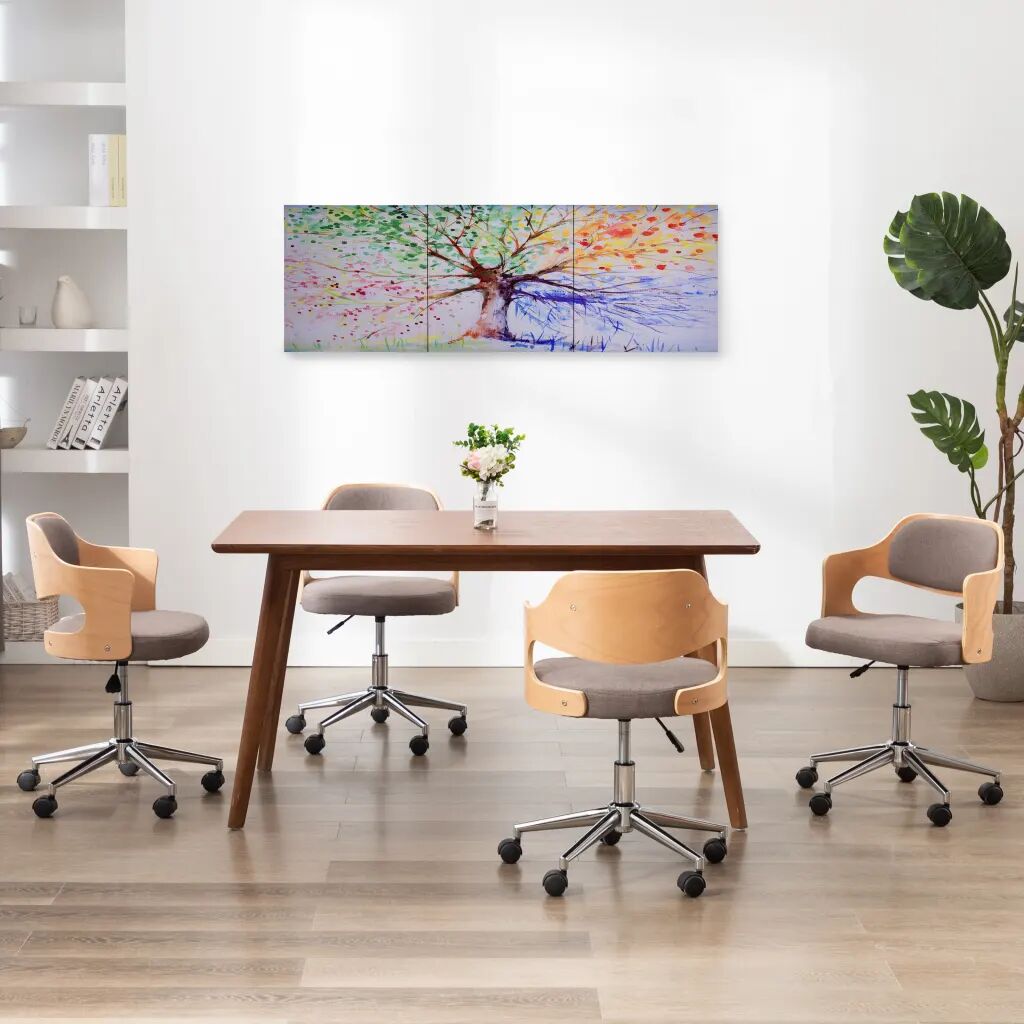 vidaXL Set tablouri din pânză, copac în ploaie, multicolor, 120x40 cm