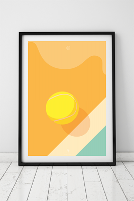 Ess Tennis Orginalillustration Yellow Ball