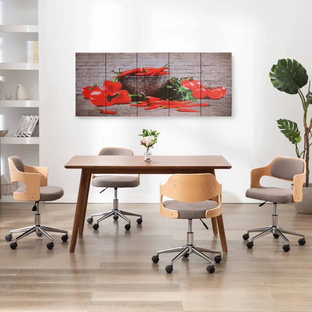 vidaXL Sada nástenných obrazov na plátne Paprika rôznofarebná 200x80 cm