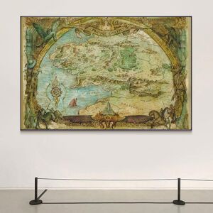 Petrichor Gallery Vintage LOTR Treasure Map Middle Earth Map Poster Wall Art Prints for Living Room Home Decorative Classic Movie Pictures Decor