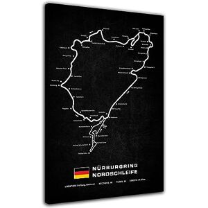 HOPNRU Nurburgring North Ring Map Poster Wall Art Picture Print Canvas Art Painting Modern Family Living Room Study Room Decoration Mural (20x30inch(50x76cm),Framed)