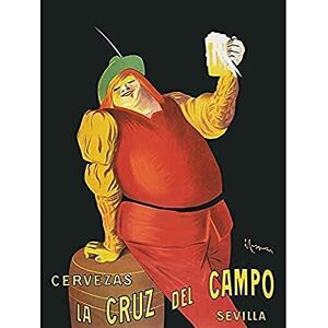 Fine Art Prints Cappiello Cervezas Cruz Campo Beer Advert Art Print Canvas Premium Wall Decor Poster Mural