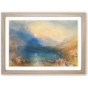 Big Box Art Lake of Zug by Joseph Mallord William Turner Framed Wall Art Picture Print Ready to Hang, Oak A2 (62 x 45 cm)