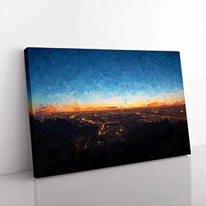 Big Box Art Beijing Skyline in China in Abstract Canvas Wall Art Print Ready to Hang Picture, 76 x 50 cm (30 x 20 Inch), Black, Teal, Blue, Brown