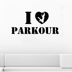 JWOMA Parkour Tracers Jump Sport Extreme Vinyl Wall Sticker Decals Free Running Mural Art I Love Parkour Boys Room Wall Decals 58X27cm