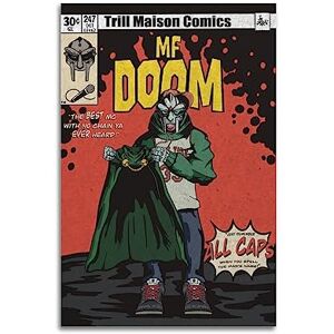 diDIdo Rapper Mf Poster Doom Complete With Cape Vintage Poster Decorative Painting Canvas Wall Posters And Art Picture Print Modern Family Bedroom Decor Posters 12x18inch(30x45cm)