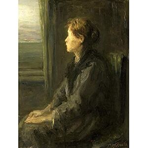 Artery8 Jozef Israels Woman At A Window Painting Art Print Canvas Premium Wall Decor Poster Mural