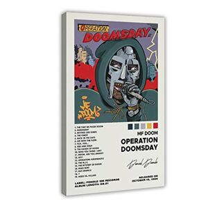 ARZARF MF Doom Poster Operation Doomsday Album Cover Poster Canvas Poster Wall Art Decor Print Picture Paintings for Living Room Bedroom Decoration Frame-style 12x18inch(30x45cm)