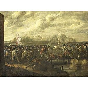 Artery8 Van Eyck Infantry Battle At A Bridge Art Print Canvas Premium Wall Decor Poster Mural