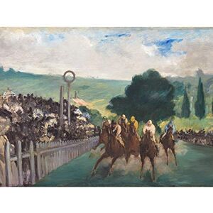 Fine Art Prints Manet The Horse Races At Longchamp Sport Painting Large Wall Art Print Canvas Premium Mural