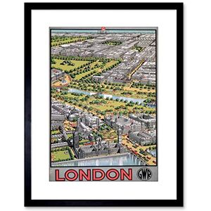 Wee Blue Coo Travel London Gwr Rail Train UK Vintage Retro Advertising Framed Wall Art Print