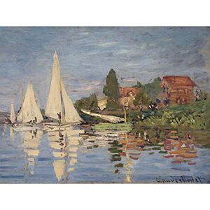 Fine Art Prints Claude Monet Regattas At Argenteuil Large Art Print Poster Wall Decor Premium Mural