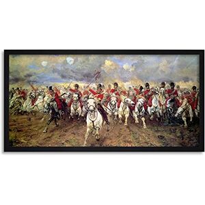 Artery8 Thompson Scotland Forever Battle Waterloo Painting Framed Wall Art Print Long 25X12 Inch