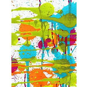 Artery8 Hendo Tanuki Abstract Bright Colourful Drip Painting D Art Print Canvas Premium Wall Decor Poster Mural