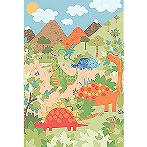 Riva Paoletti Kids Dinosaur Wall Art Mural - Green - Adaptable Wall Paste Application - Paste Included - 158 X 232Cm (62" X 91" Inches) - Designed In The Uk