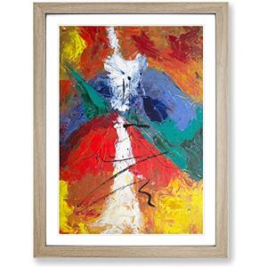 Big Box Art Abstract Art Painting Vol.301 By S.Johnson Modern Framed Wall Art Print, Ready to Hang Picture for Living Room Bedroom Home Office Décor, Oak A4 (34 x 25 cm)