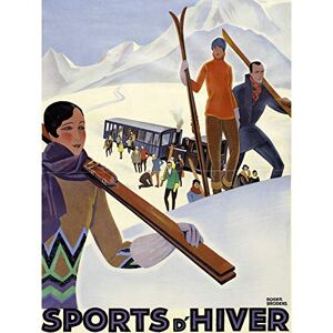 Fine Art Prints Broders Col Voza Mont Blanc Winter Sports Advert Extra Large Art Print Wall Mural Poster Premium XL