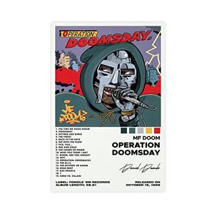ORROBI MF Doom Poster Operation Doomsday Tracklist Album Poster Canvas Poster Wall Art Decor Print Picture Paintings for Living Room Bedroom Decoration Unframe-style 12x18inch(30x45cm)