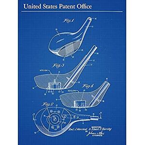 Artery8 Kearsley Golf Club Head Driver Sports 1949 Patent Art Print Canvas Premium Wall Decor Poster Mural