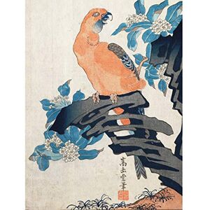 Fine Art Prints Sugakudo Pink Parrot Large Wall Art Print Canvas Premium Poster Mural