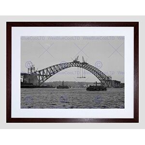 Wee Blue Coo Old Architecture Sydney Harbour Bridge Construction Framed Wall Art Print