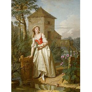 Artery8 Martin Drolling Woman English Garden Painting Art Print Canvas Premium Wall Decor Poster Mural