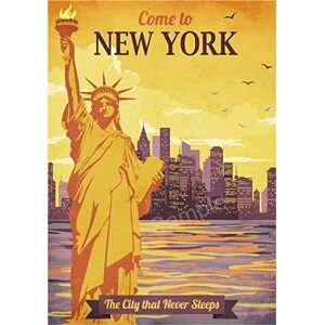 British Vintage Posters New York Statue of Liberty Railway Retro Poster WALL ART Print Holiday (A4)