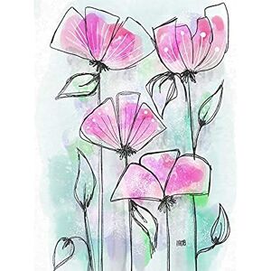 Artery8 Simple Flower Design Watercolour Painting Art Print Canvas Premium Wall Decor Poster Mural