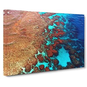 Big Box Art Coral Great Barrier Reef 2 Modern Canvas Wall Art Print Ready to Hang, Framed Picture for Living Room Bedroom Home Office Décor, 30x20 Inch (76x50 cm)